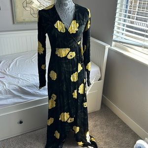 Knot Sisters Daphne Long Sleeve Floral Wrap Maxi Dress